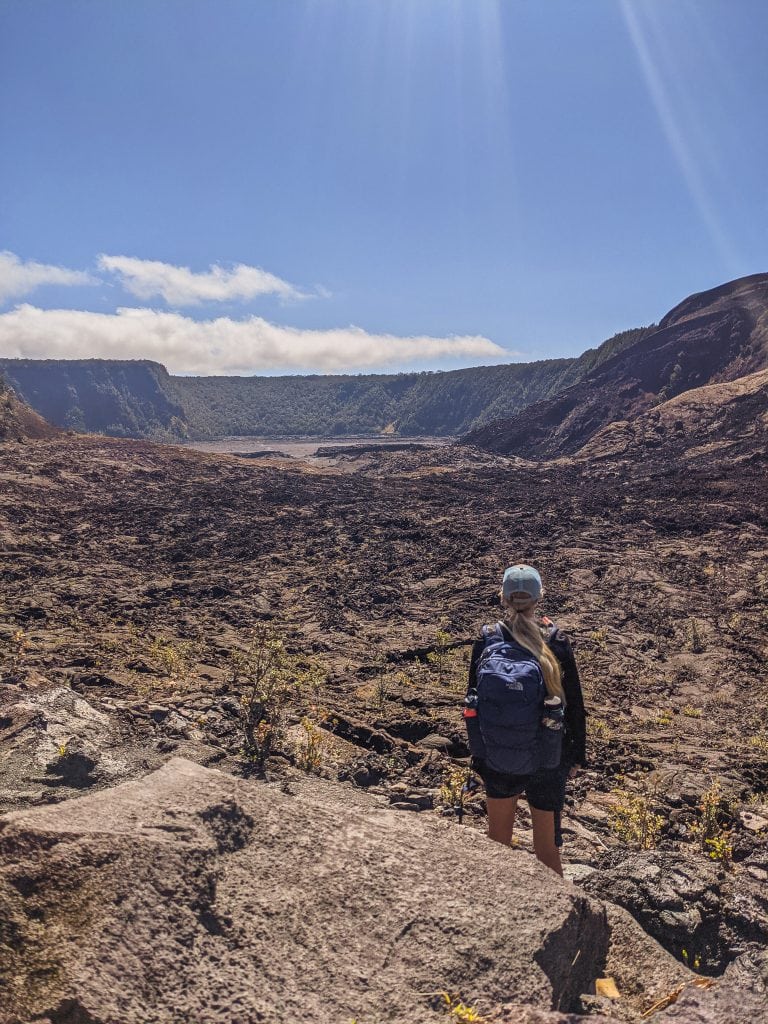 Standing At The Edge of Kilauea Iki Crater in Volcanoes National Park.